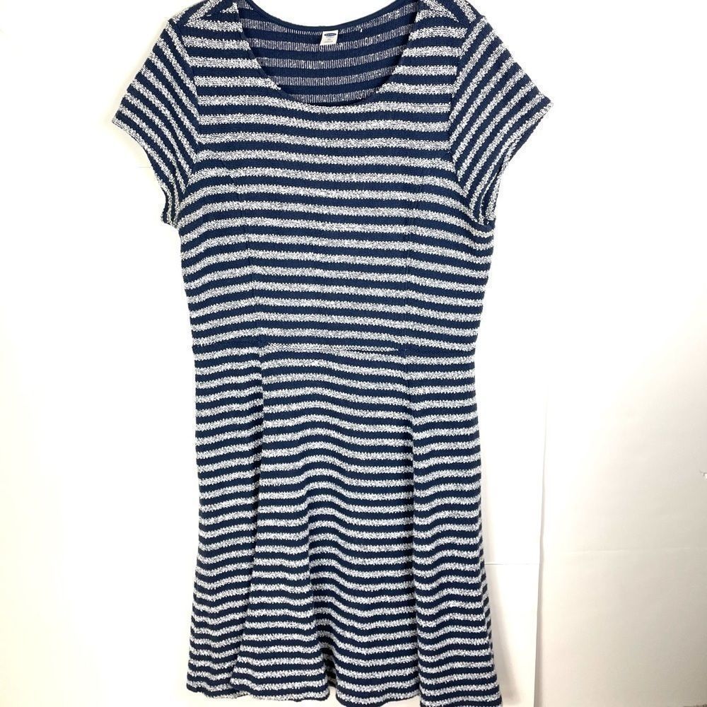 Old Navy Blue Striped A-Line Dress